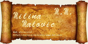 Milina Malović vizit kartica